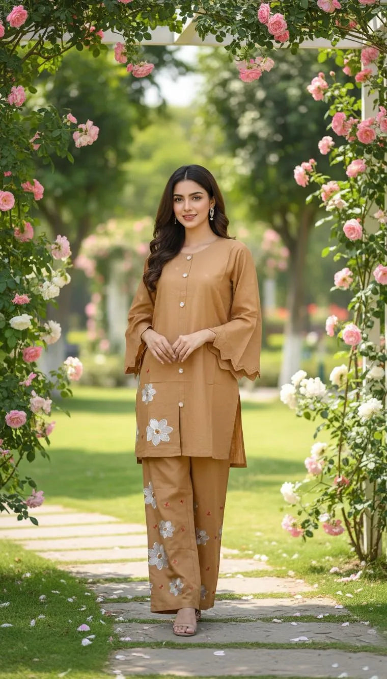 Winter Trending Collection Royal 2 Pcs Stitched Embroidered Dress For Women