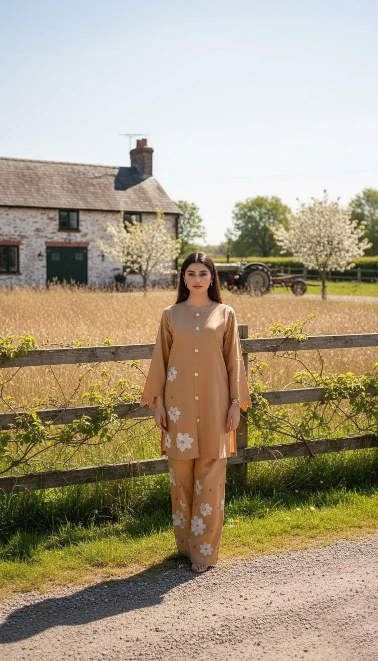 Winter Trending Collection Royal 2 Pcs Stitched Embroidered Dress For Women