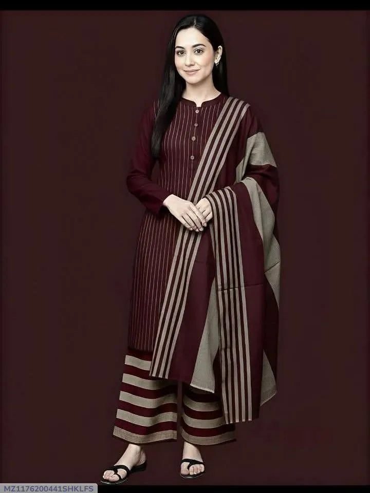 3 Pcs Women's Unstitched Printed Suit