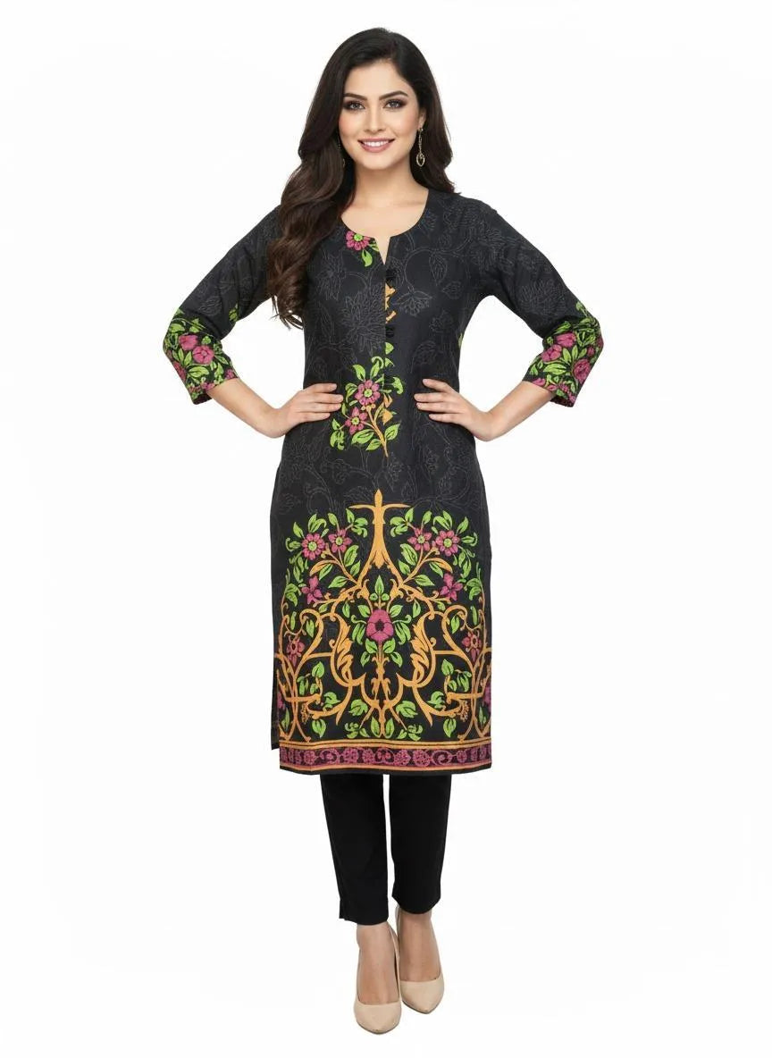 2 Pcs Women's Stitched Pashmina Digital Print Shirt And Trouser