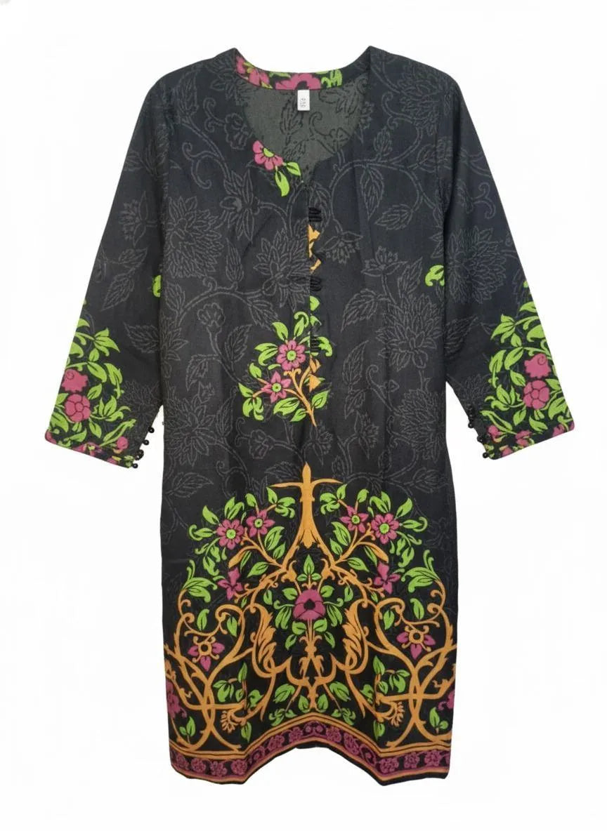 2 Pcs Women's Stitched Pashmina Digital Print Shirt And Trouser