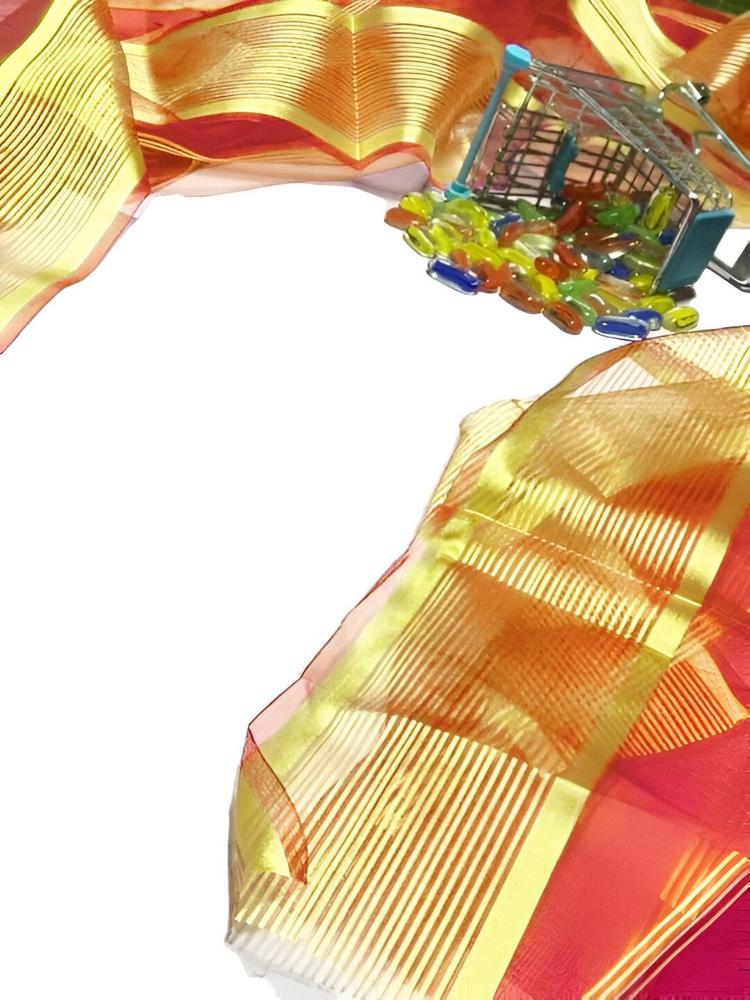 Women's Stitched Organza Plain Dupatta