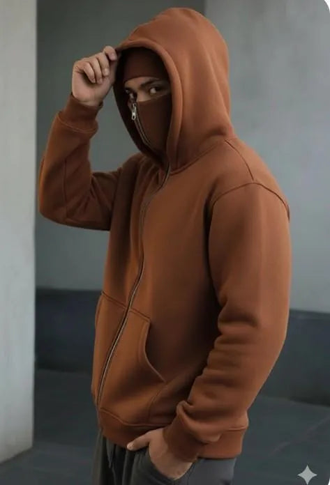 Premium Heavyweight Black Fleece Zipper Hoodie