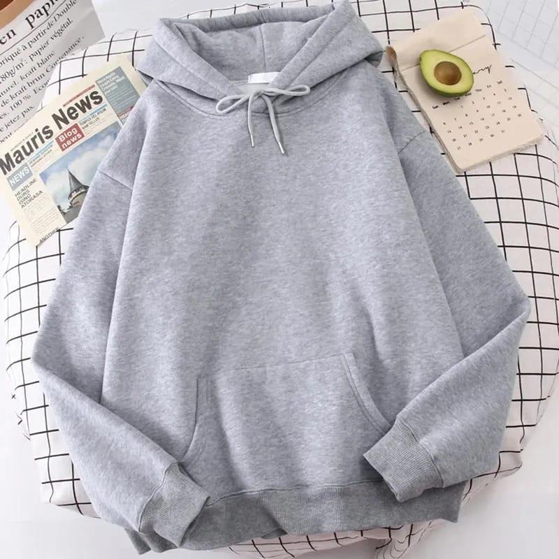 Premium Hooded Fleece Hoodie for Men - Plain Blue Comfort