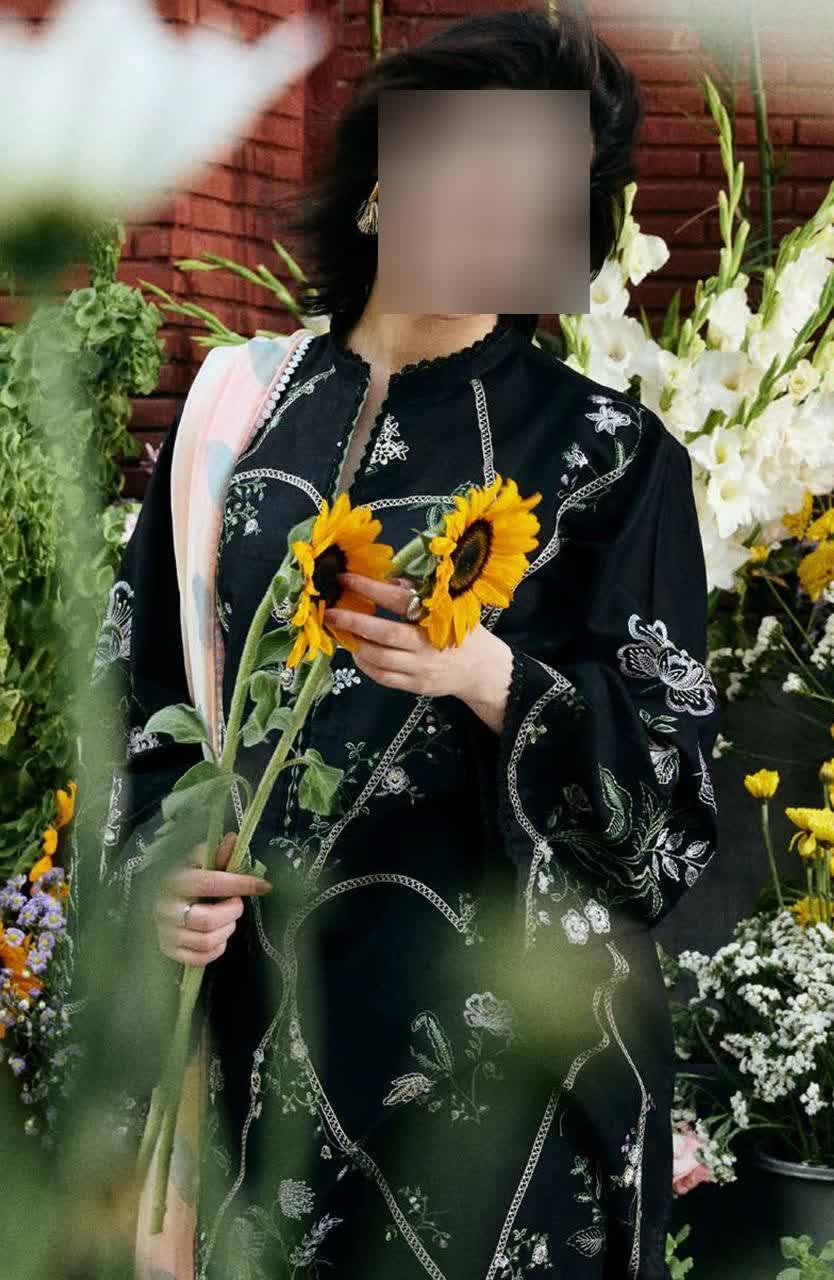 3 Pcs Women's Unstitched Embroidered Suit