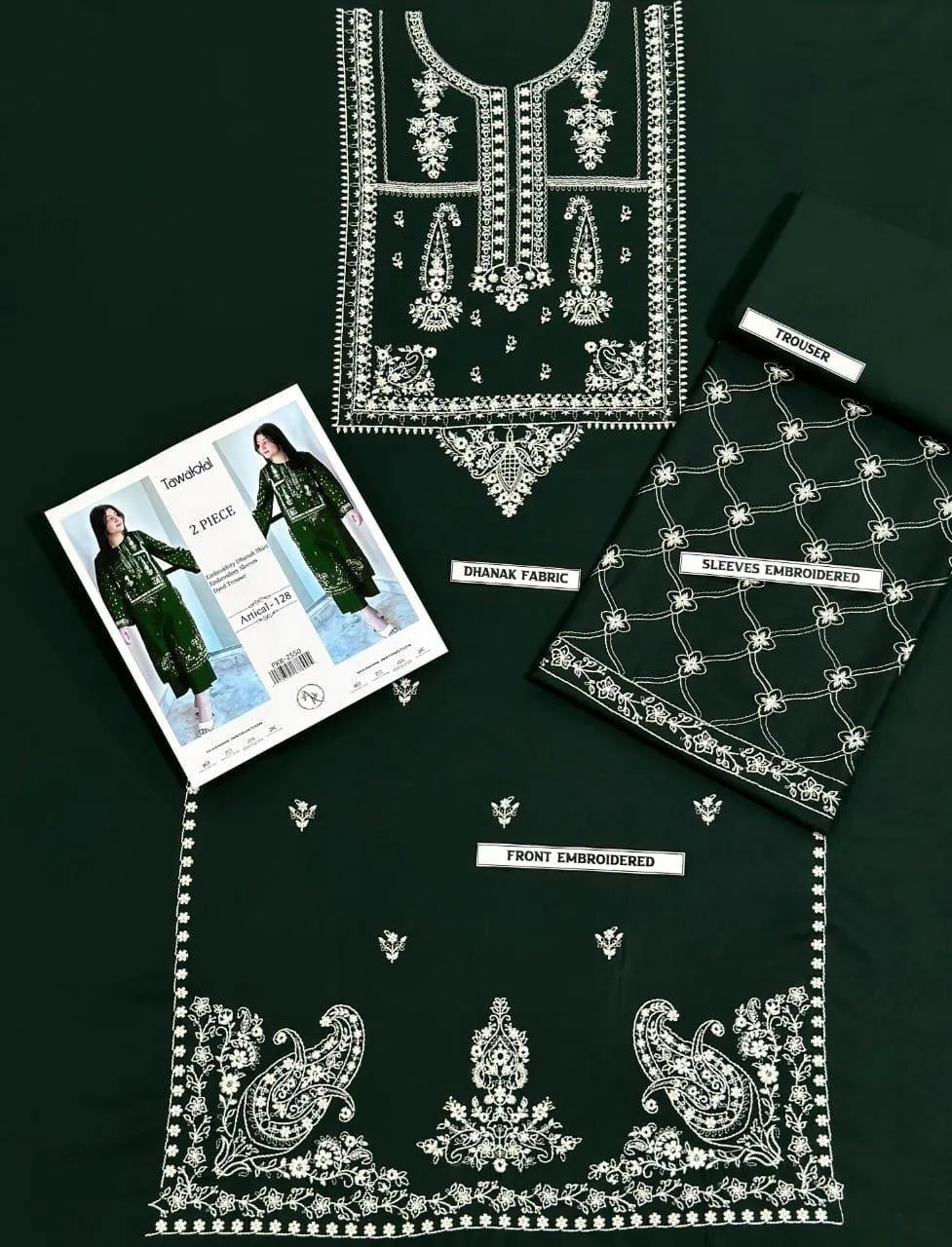 2 Pcs Women's Unstitched Embroidered Suit