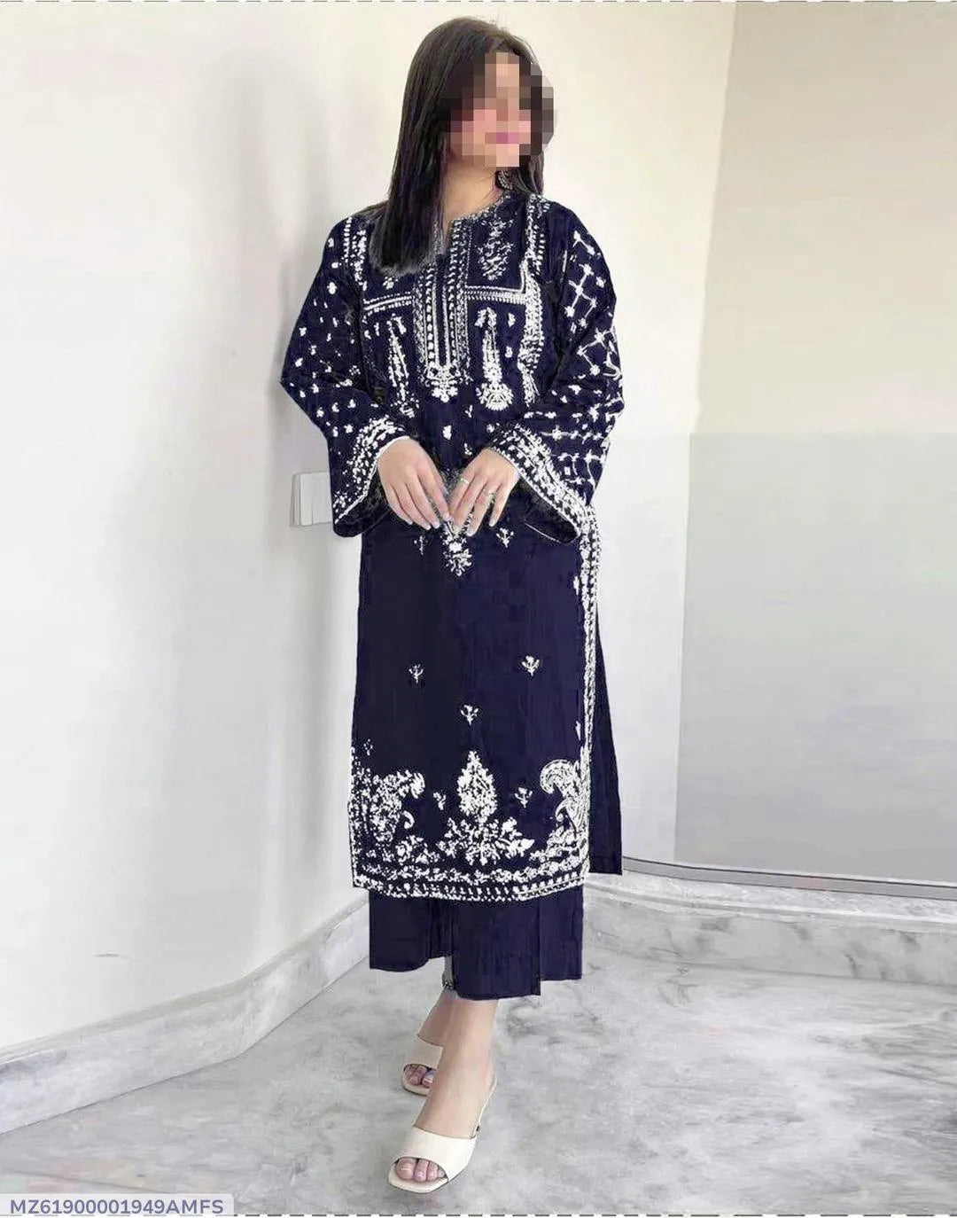 2 Pcs Women's Unstitched Embroidered Suit