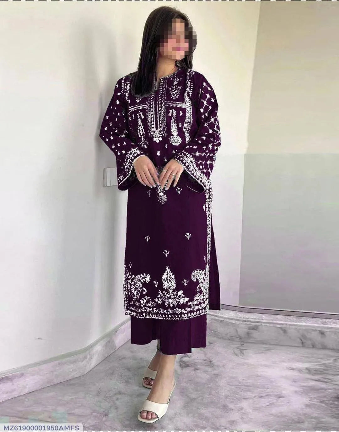 2 Pcs Women's Unstitched Embroidered Suit