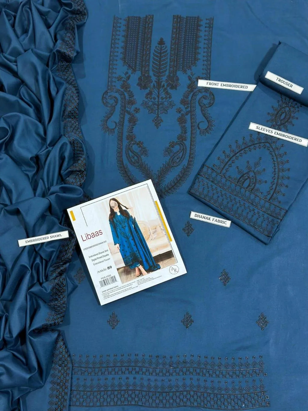 3 Pcs Women's Unstitched Embroidered Suit