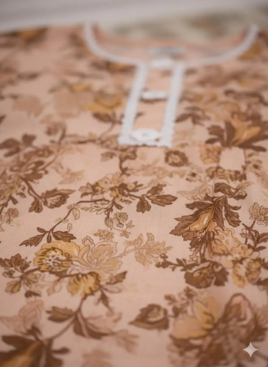 SByS Presents 2 Pcs Women's Stitched Khaddar Printed Frock And Trouser